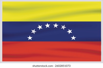 Venezuela official flag vector with standard size and proportion. National flag emblem with accurate size and colors.
