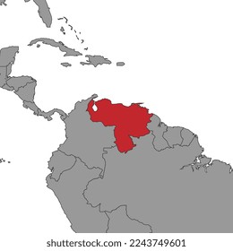 Venezuela on world map. Vector illustration.