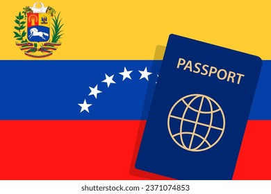 Venezuela Passport. Venezuela Flag Background Vector