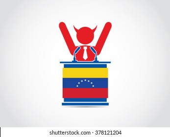 Venezuela Podium Evil Politician Celebrate