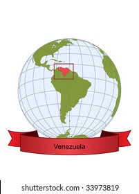 Venezuela, position on the globe
