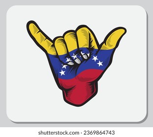 Venezuela Shaka Hand Good Vibes Flag