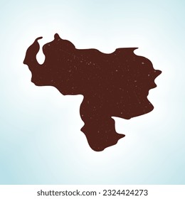 Venezuela forma sobre fondo degradado. Mapa de país con textura de arañazos. Afiche vibrante de Venezuela. Impresionante ilustración vectorial.