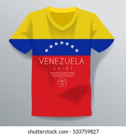 Venezuela Shirt : National Shirt Template : Vector Illustration