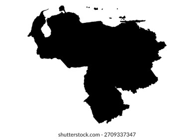 Venezuela Silhouette Map vector illustration