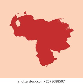 Venezuela simple flat red map