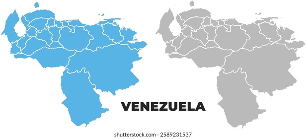 Venezuela simple maps flat illustration