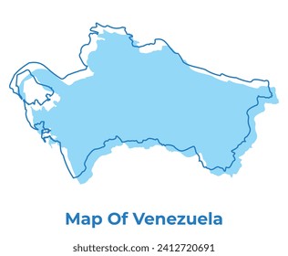 Venezuela simple outline map vector illustration