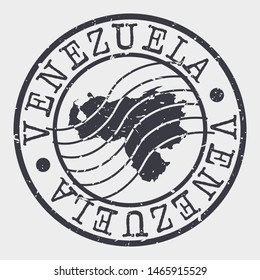 Venezuela Stamp Postal. Map Silhouette Seal. Passport Round Design. Vector Icon. Design Retro Travel.