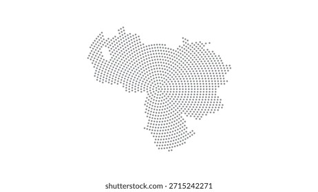 Venezuela Stylized halftone dot map with concentric circular pattern