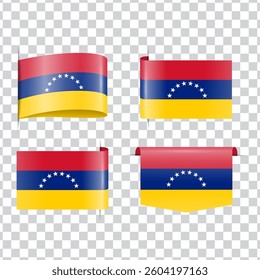 Venezuela tag national flag with shadow