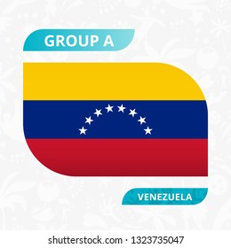 Venezuela team flag, made in football competition style. Vector illustration.