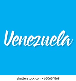 venezuela, text design. Vector calligraphy. Typography poster. Usable as background.