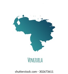 Venezuela vector map with color gradient and caption on white background. Can be used as element of your infographics or presentation
