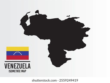 Venezuela vector map with flag next to it. Venezuela map with national flag isolated on white background. Vector illustration	
