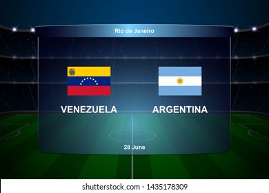 Venezuela vs Argentina football scoreboard broadcast graphic soccer template