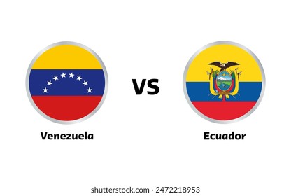 Venezuela vs Ecuador match , isolated on white background