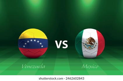 Venezuela vs México marcador de fútbol transmitido torneo Plantilla América 2024