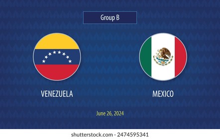 Venezuela vs México marcador de fútbol transmitido torneo Plantilla América 2024