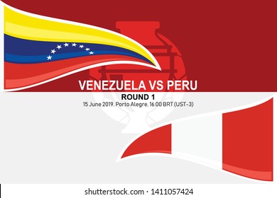 Venezuela vs Peru , 15 June 2019, Football Match ,Vector illustration