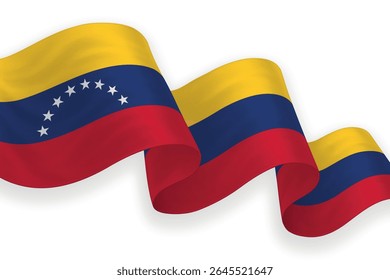 Venezuela waving flag with bright colors on clean background