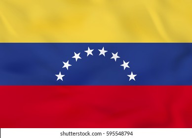 Venezuela waving flag. Venezuela national flag background texture. Vector illustration.