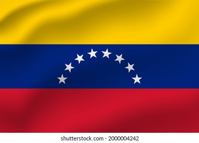 Venezuela ondeando bandera. Vector editable.
