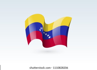 Venezuela waving flag vector icon, national symbol. Flag of Venezuela, fluttered in the wind - vector illustration isolated on white background.