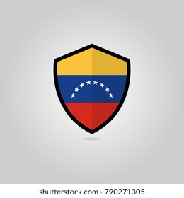 Venezuelan Flag Flat Vector Shield Badge