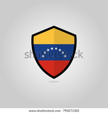 Venezuelan Flag Flat Vector Shield Badge