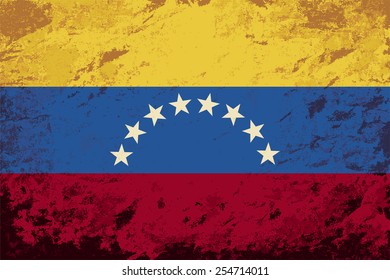 Venezuelan flag Grunge background. Vector illustration Eps 8.
