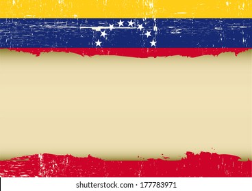 A Venezuelan flag with a large frame for your message