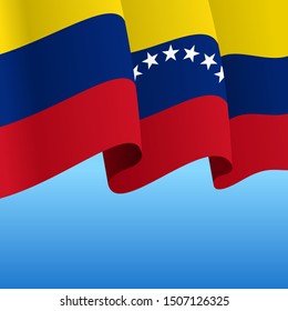 Venezuelan flag wavy abstract background. Vector illustration.
