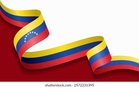 Venezuelan flag wavy abstract background. Vector illustration.