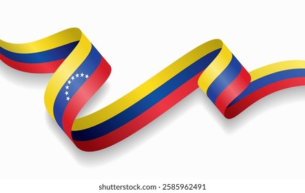 Venezuelan flag wavy abstract background. Vector illustration.