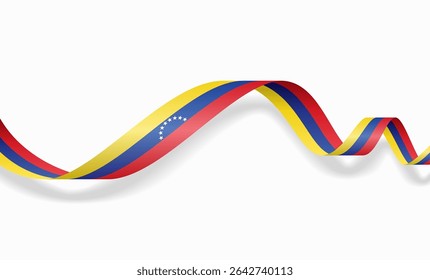 Bandeira venezuelana ondulada fundo abstrato. Ilustração vetorial.