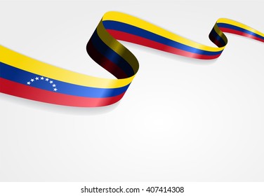 Venezuelan flag wavy abstract background. Vector illustration.