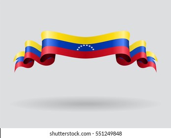 Venezuelan flag wavy abstract background. Vector illustration.