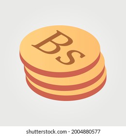 Venezuelan Bolívar
Venezuela Currency Symbol Coin Isometric Vector Illustration Design