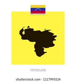 Venezulea map design with flag and yellow background vector
