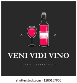 Veni Vidi Vino Wine Poster Design