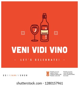 Veni Vidi Vino Wine Poster Design