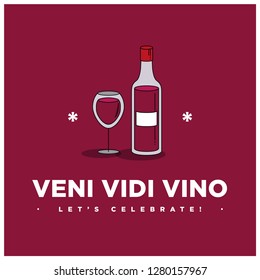 Veni Vidi Vino Wine Poster Design