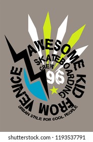 venice awesome kid,t-shirt design