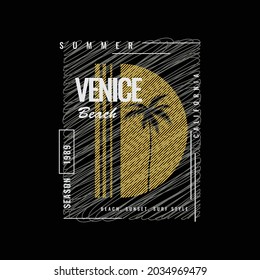 VENICE BEACH, illustration typography. perfect for t shirt design