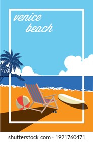 Venice Beach T Shirt Design Vector