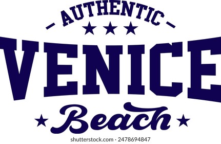 Venice beach T -shirt design, one color decal, vector art, spot color file, Summer vibes