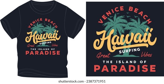 venice beach t shirt graphic design vector illustration \