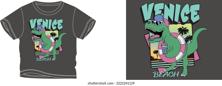 Venice beach t-shirt design background color is a gray and t-shirt color is a gray beautiful color and beautiful design