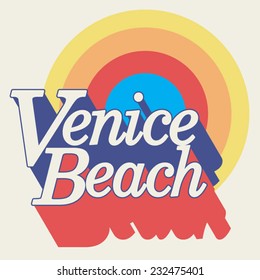 Venice Beach Typography, T-shirt Graphics, Vectors 